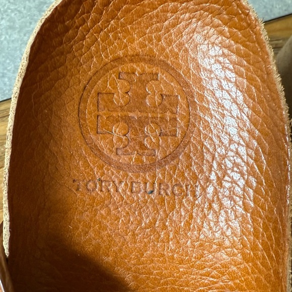 Tory Burch Womans Sandals Brenden Brown Leather Cork Wedge Size 10 - Picture 13 of 14